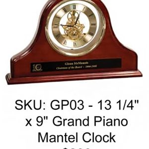 creative etching clock - grand piano mantel clock