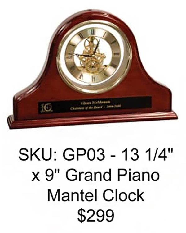 creative etching clock - grand piano mantel clock