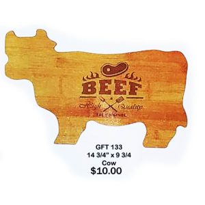 creative etching cutting board - cow