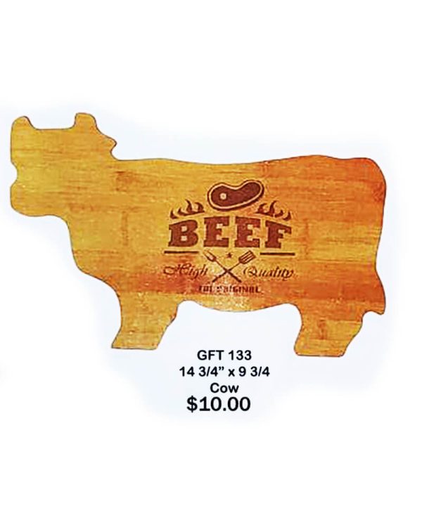 creative etching cutting board - cow